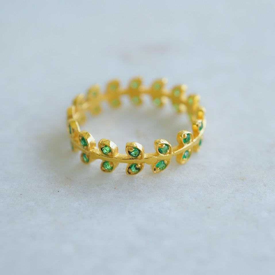 Mebuki ring emerald green zircon ZGR38
