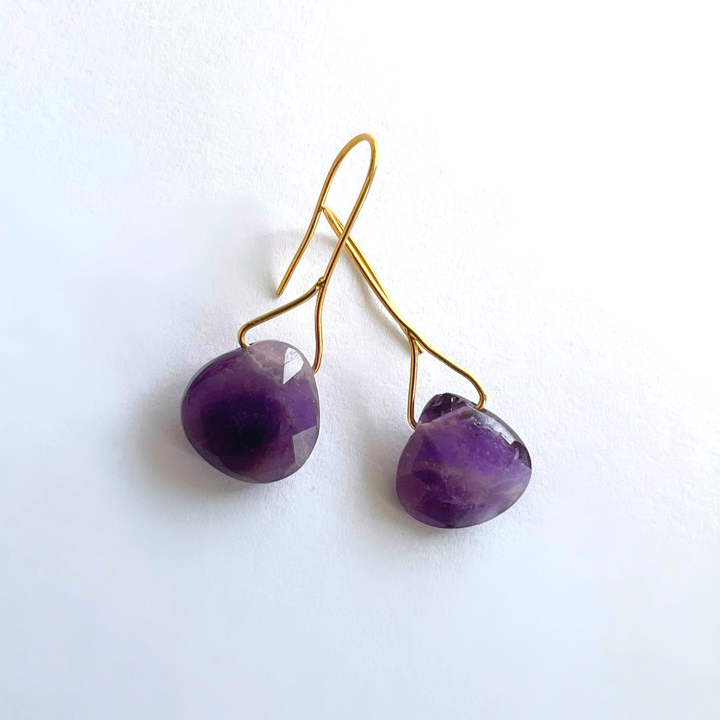 紫水晶吊式耳环 AME35