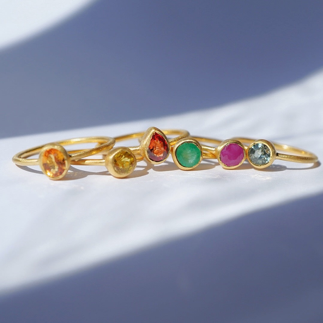 Honey Orange Sapphire Ring Size 8 Chota Ring MSR43H
