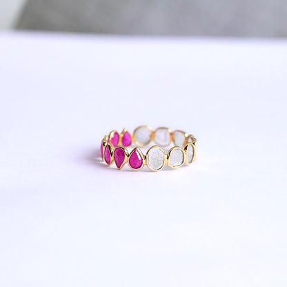 Size order small ruby ​​half eternity ring