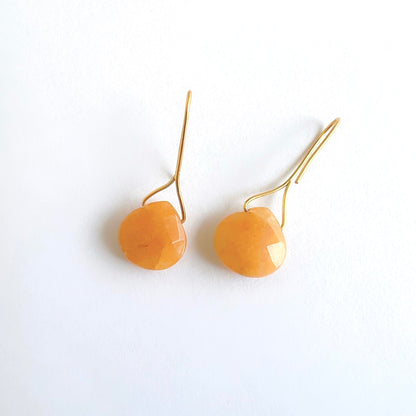 Orange chalcedony drop earrings OCE35