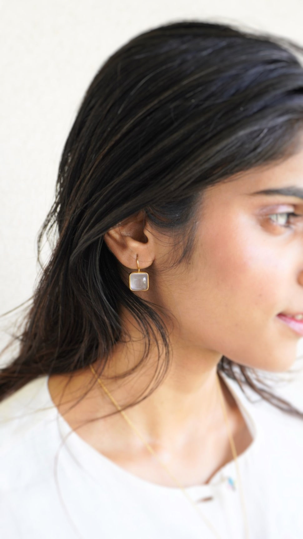 静光-せいこう　ローズクォーツピアス