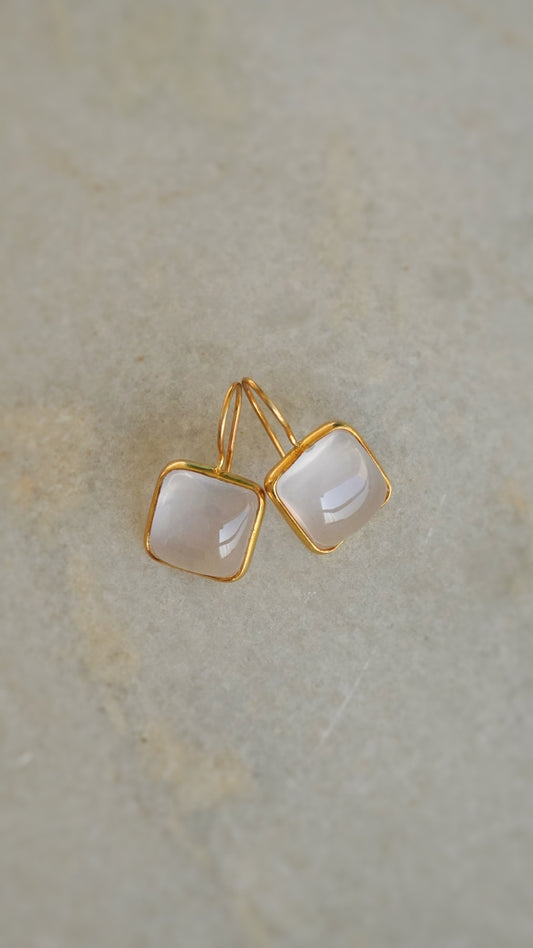 静光-せいこう　ローズクォーツピアス