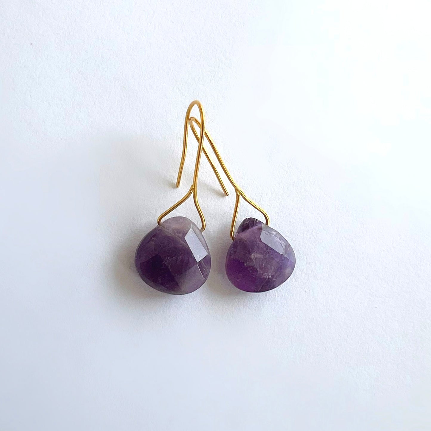 紫水晶吊式耳环 AME35