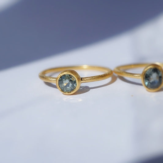Blue Green Sapphire Ring Size 5 Chota Ring MSR43G