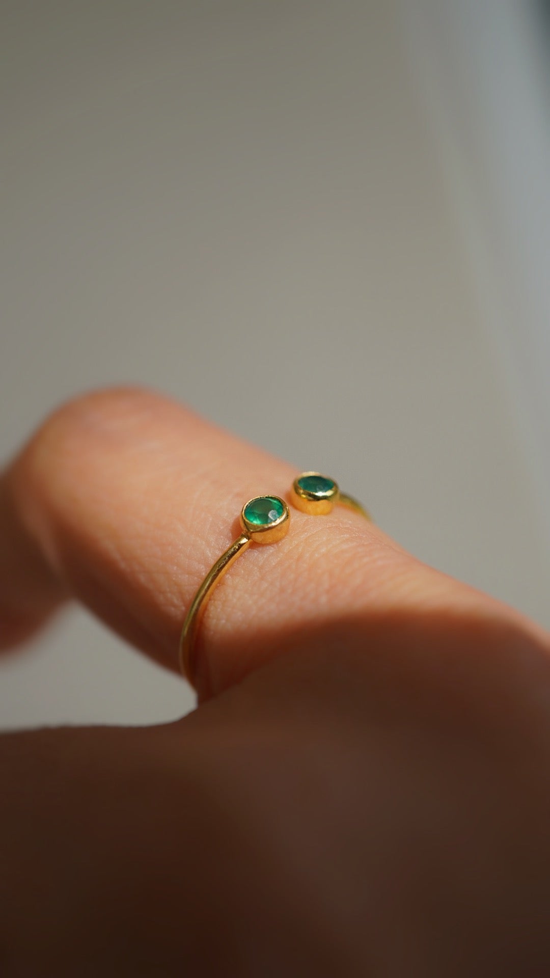 双翠-そうすい　グリーンオニキスリング  Free size