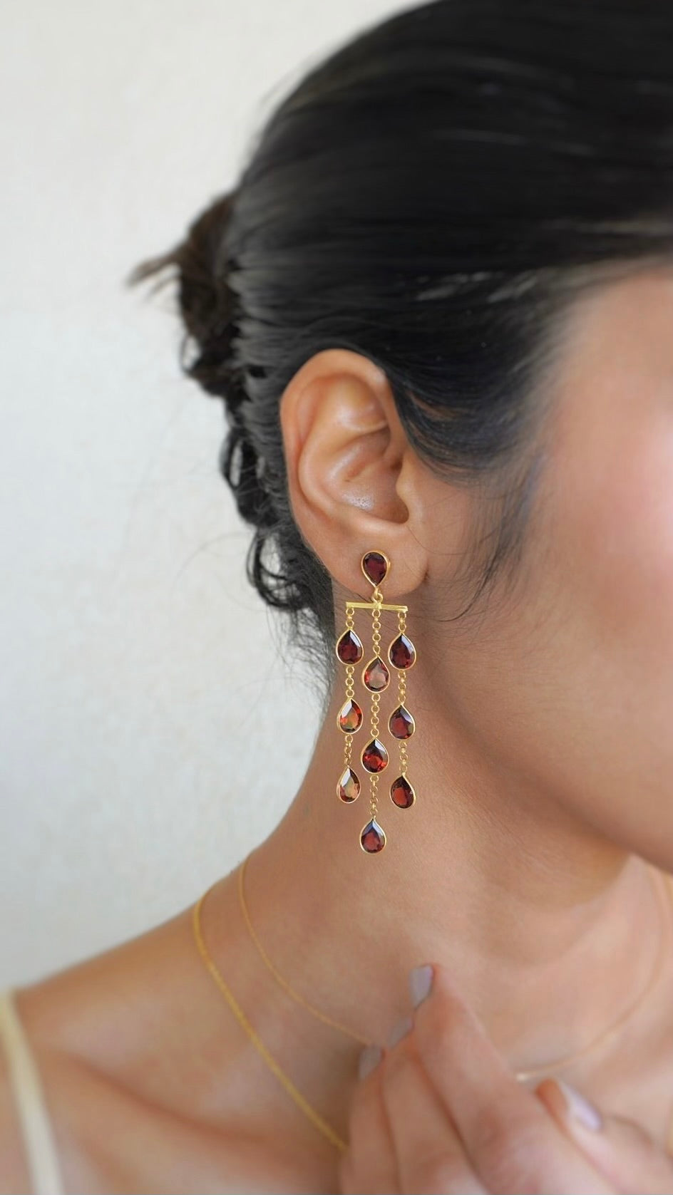 星雨（せいう）ガーネットピアス