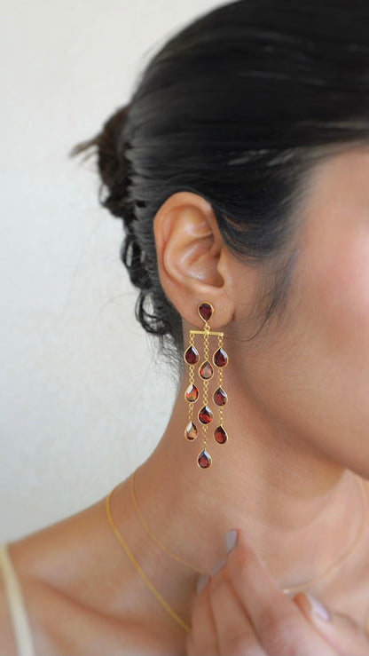 星雨（せいう）ガーネットピアス