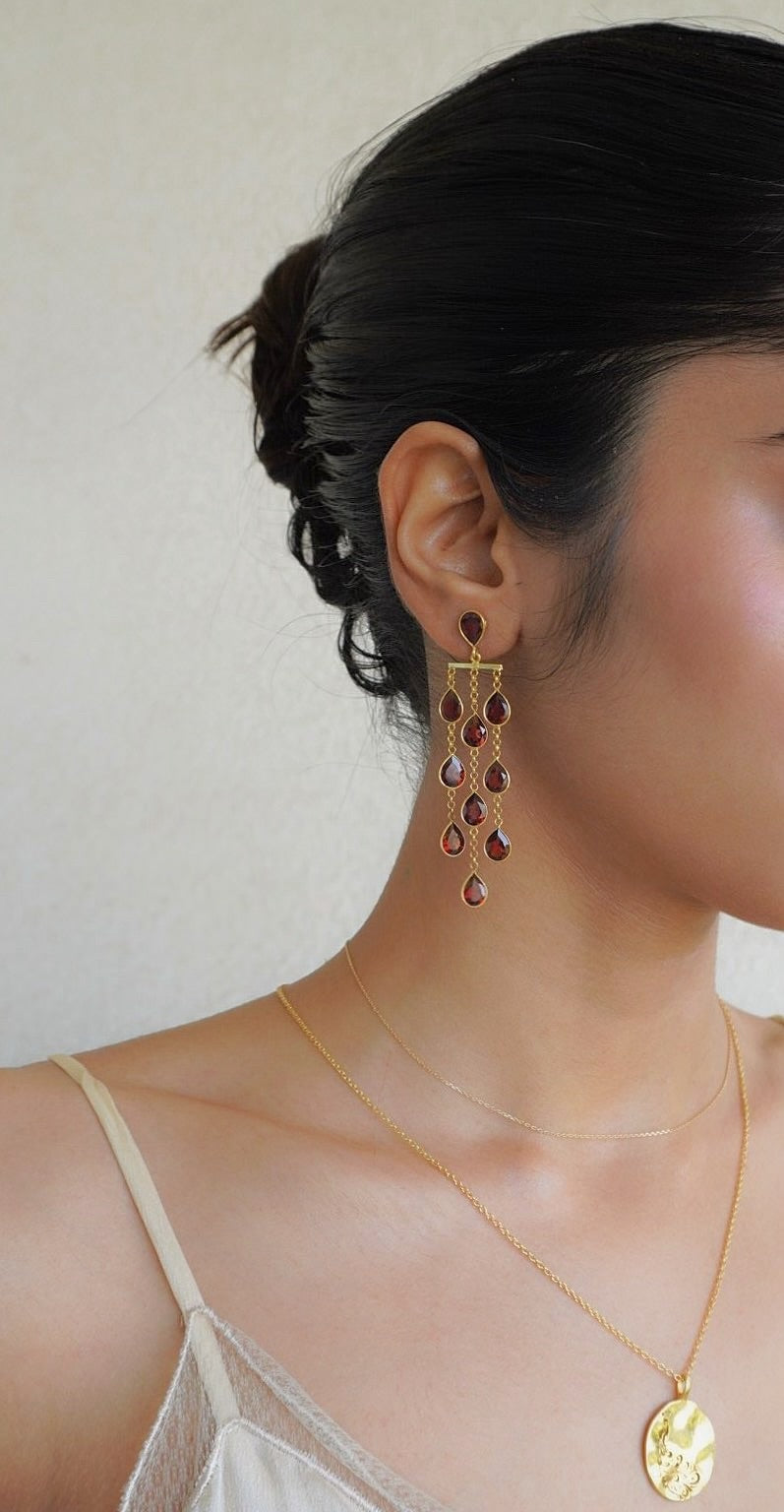 星雨（せいう）ガーネットピアス