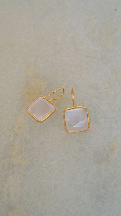 静光-せいこう　ローズクォーツピアス