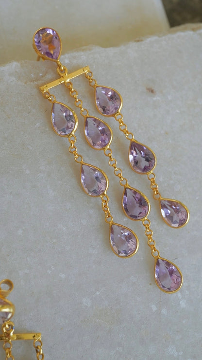 星雨（せいう）アメシストピアス