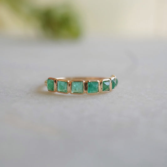 Size order small emerald half eternity ring