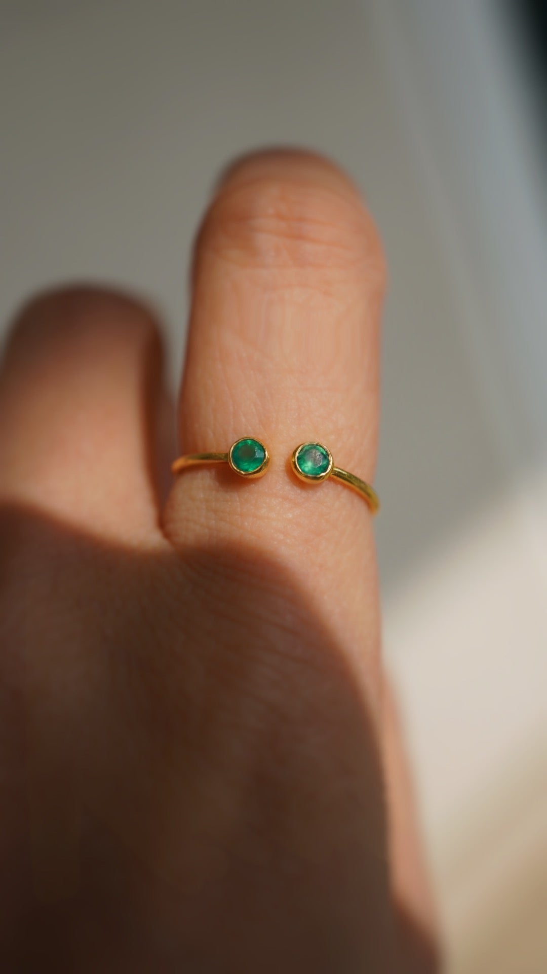 双翠-そうすい　グリーンオニキスリング  Free size