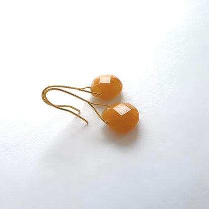 橙色玉髓吊式耳环 OCE35