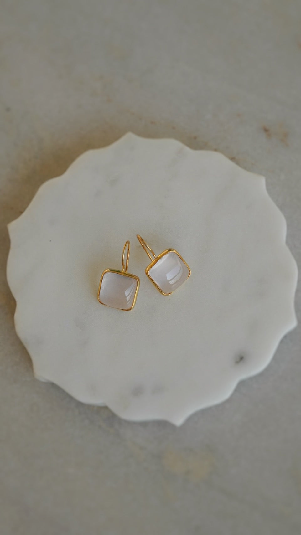 静光-せいこう　ローズクォーツピアス