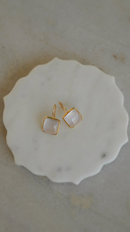 静光-せいこう　ローズクォーツピアス