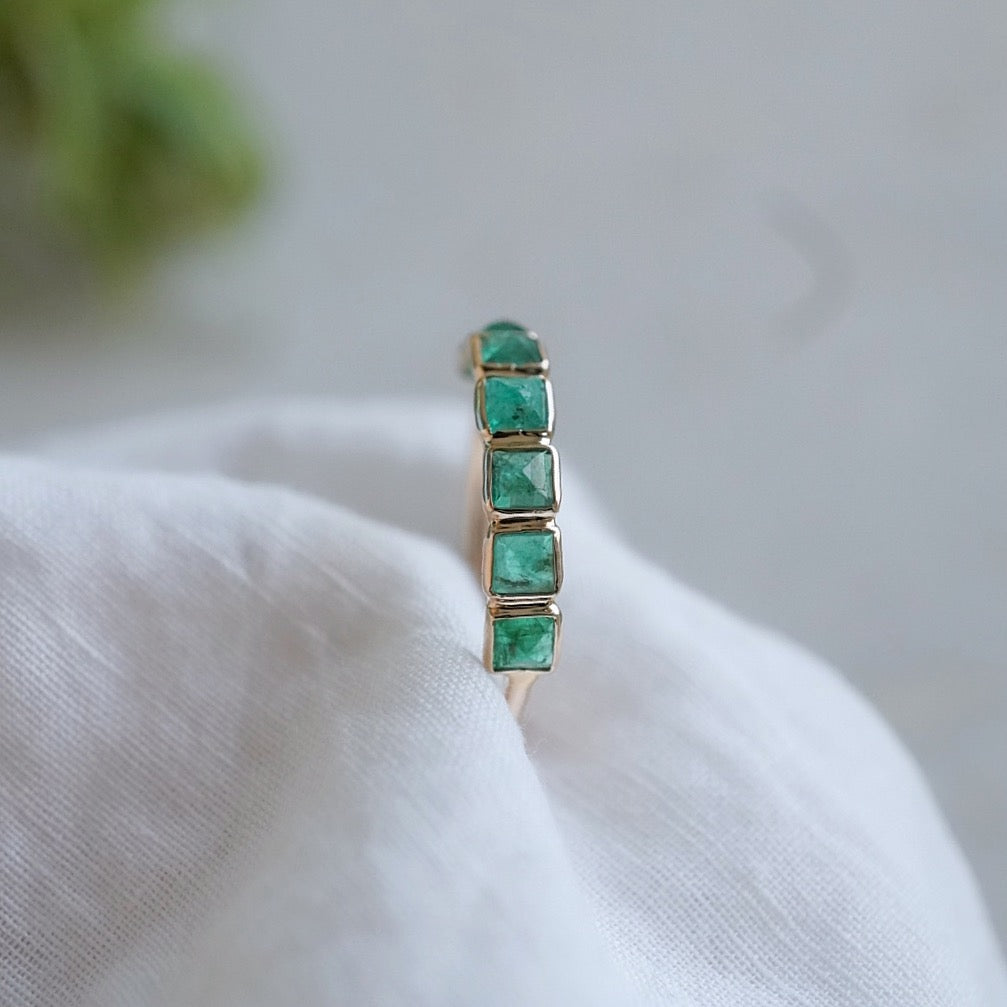 Size order small emerald half eternity ring