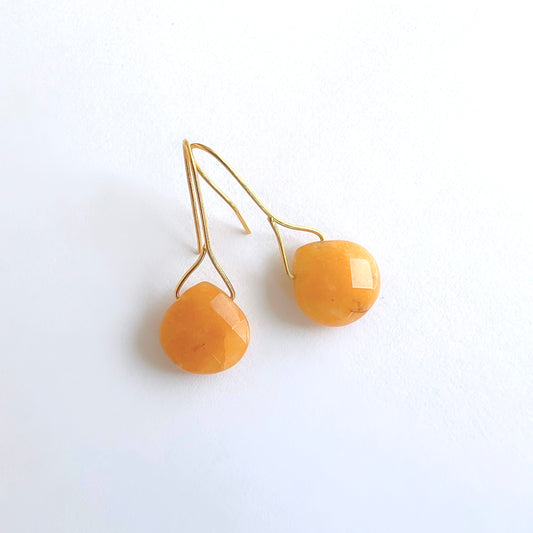 Orange chalcedony Shizuku  earrings OCE35