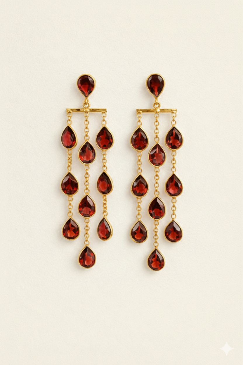 星雨（せいう）ガーネットピアス