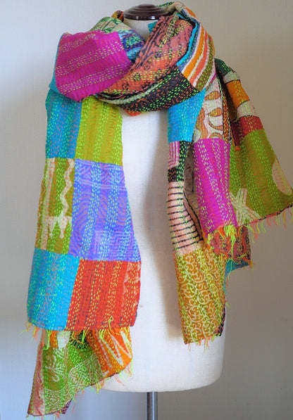 Kantha embroidery shawl, stole A