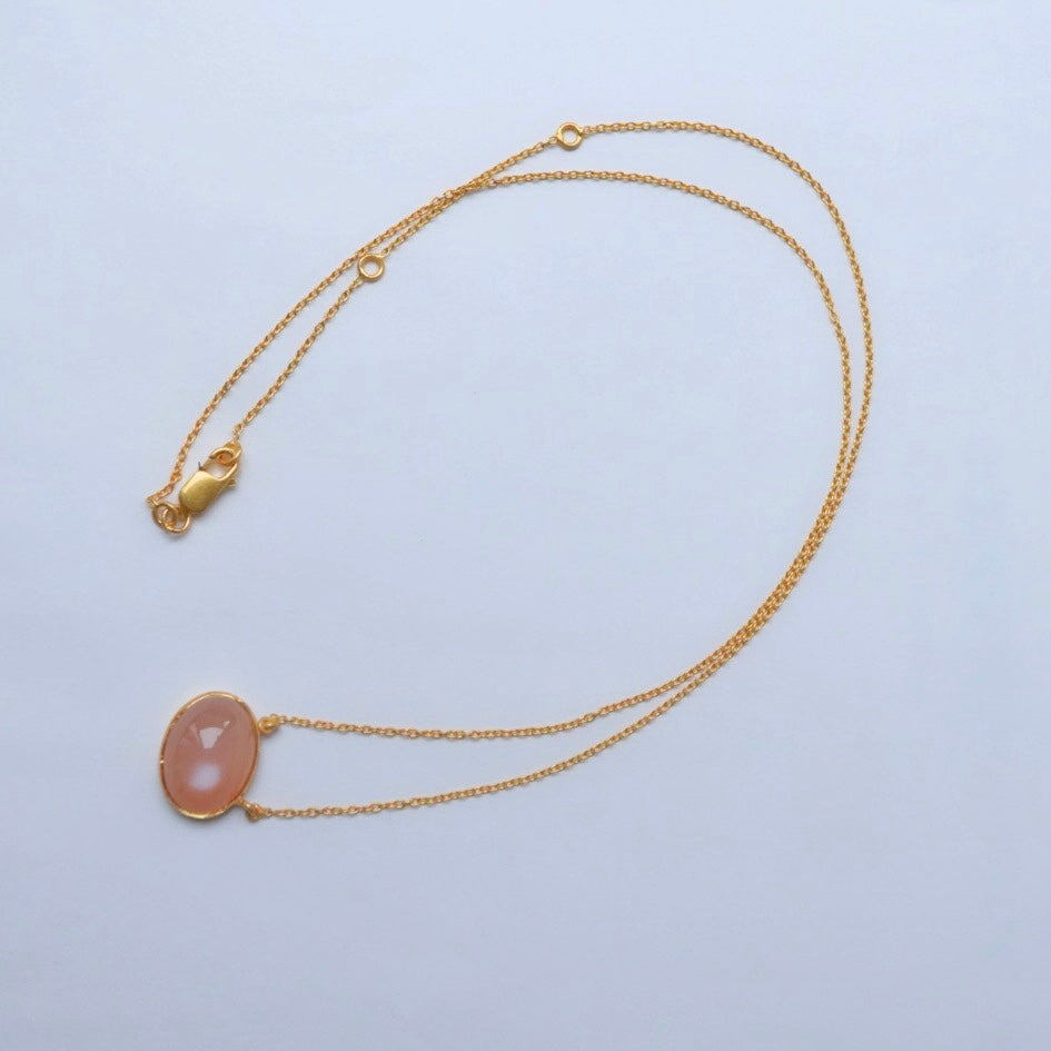 Apricot moonstone necklace APN211