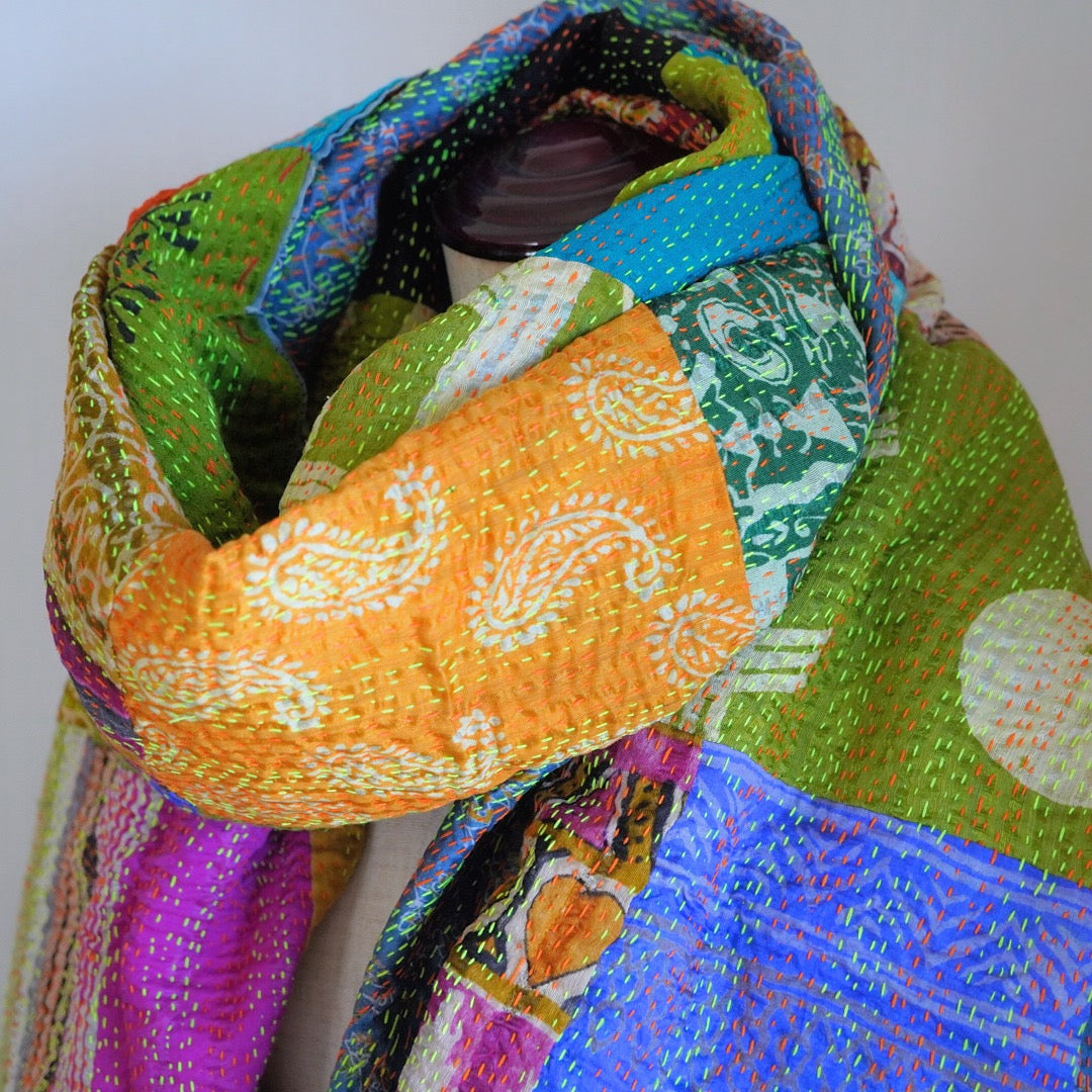 Kantha embroidery shawl, stole B