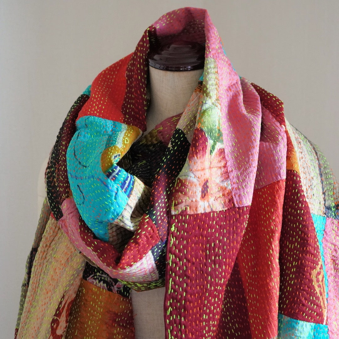 Kantha embroidery shawl, stole D