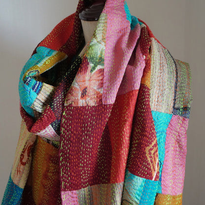 Kantha embroidery shawl, stole D