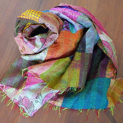 Kantha embroidery shawl, stole C