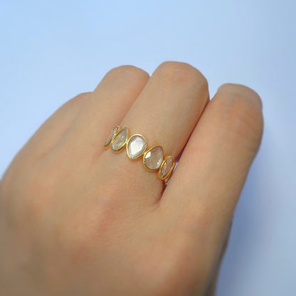 Crystal quartz sparkle jewel ring