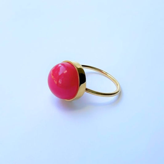 Ordered by Mr. K Hot Pink Chalcedony Ring No. 12