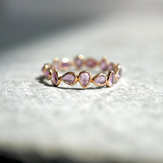 Size order pink sapphire jewel ring