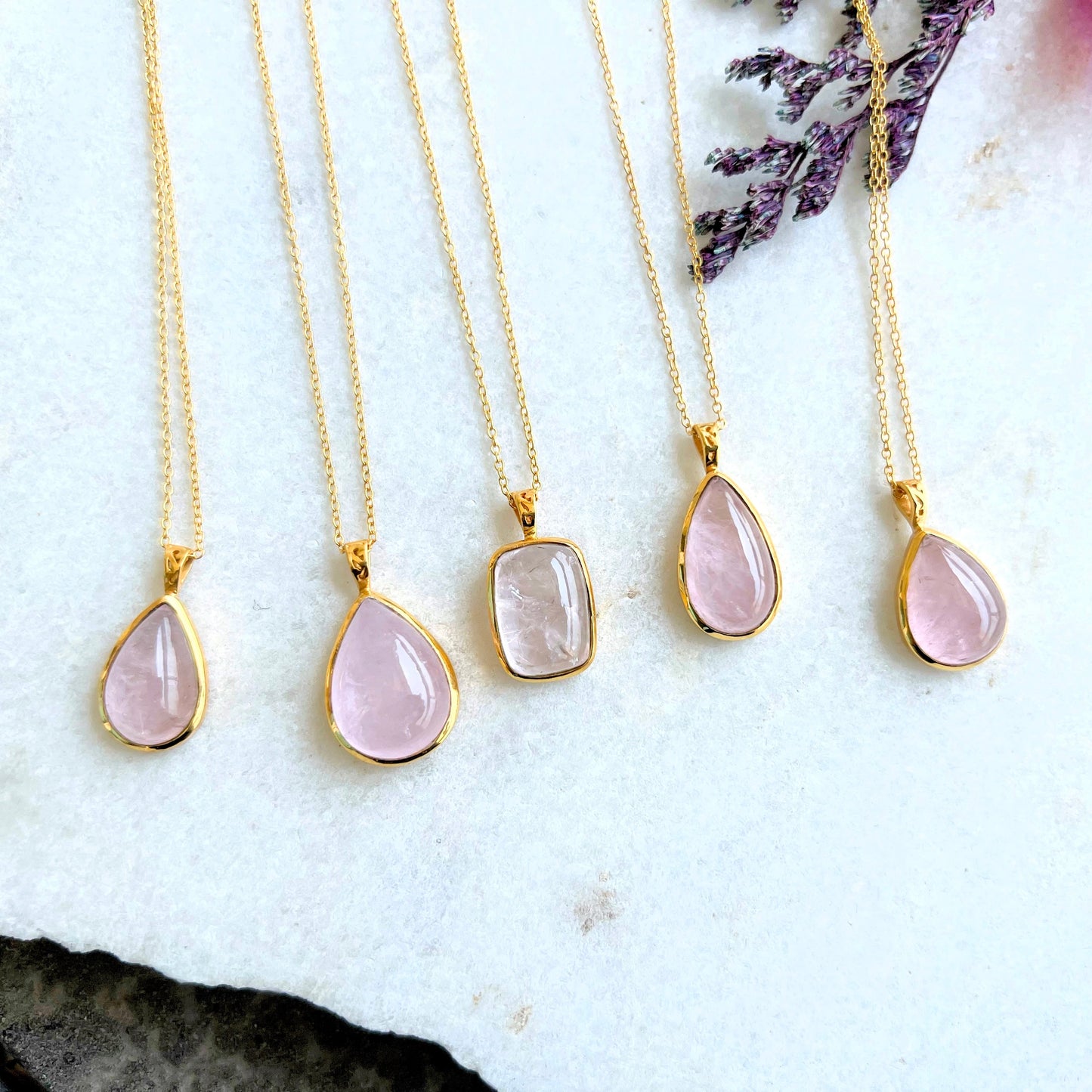 Morganite Necklace E Pure Drop MRN33E